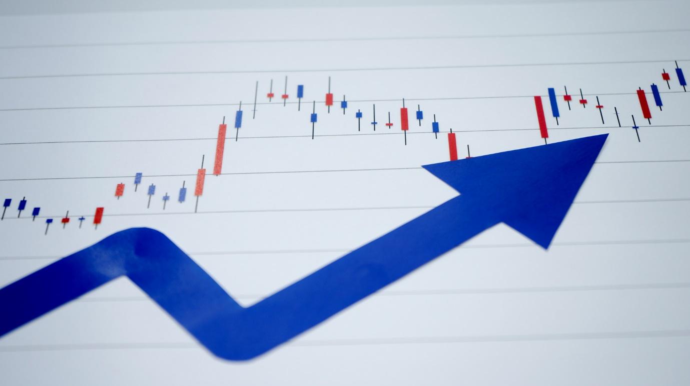 株価チャートが上昇しているイメージ